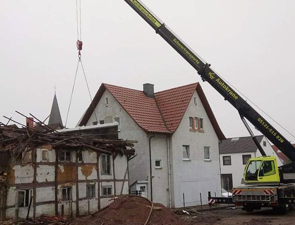 Abbruch eines Fachwerkhauses